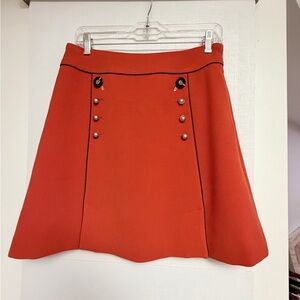 Anthropologie Bright Orange A-Line Skirt